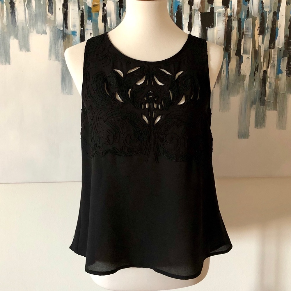 Pins & Needles Black Detail Sleeveless Top Sz S